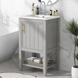 ZUN 20" Bathroom Vanity with Sink, Bathroom Cabinet with Soft Closing Door, Storage Rack and Open Shelf, WF308492AAE