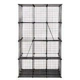3-Tier Wire Cat Cage, Large Kennels Playpen with 3 Platforms, 3 Ramp Ladders and 4 Doors, Black W2181P155328