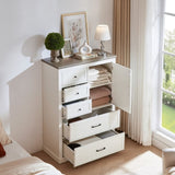 ZUN Farmhouse 5 Drawer Dresser for Bedroom, Tall Chest of Drawers, Chest of Drawers Organizer W1162P190835