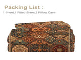 4pcs Ancient patterns flat sheet fitted sheet set combination Mysterious 30750336