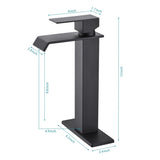 Waterfall Spout Single Handle Bathroom Sink Faucet W2287P168578