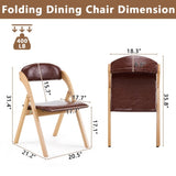 Set of 2 Wooden Folding Chairs with Padded Seats, Portable Simple Folding Chairs with Cushion for 87314134