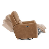 Dublin 30" Swivel Power Recliner Arm Chair Saddle Brown Faux Leather B2719P328580