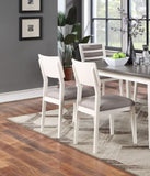 ZUN Beautiful Unique Set of 2 Side Chairs White And Grey Kitchen Dining Room Furniture Ladder back B01181971