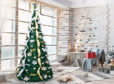 7 FT Fully Decorated Pre-lit Christmas Tree, Pop Up Artificial Xmas Tree with 200 Warm Lights Remote 59897869