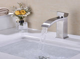 Waterfall Spout Bathroom Sink Single Handle Faucet with Pop-Up Drain 56845702