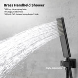 Male NPT Bathtub Shower Faucet Set, Waterfall Tub Faucet with 12-Inch Matte Black Rain Shower Head 54768134