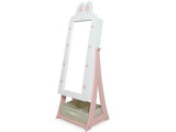 White, rabbit-themed, MDF, spray-painted, 1-door, 1-drawer fabric cabinet for children's jewelry and 75175531