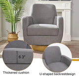 360 degree rotation armchair cotton linen skin friendly fabric ergonomic design living room chair W2113P235637