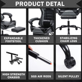 Gaming Computer Chair with Wheels, Adjustable Height Pu Leather Gamer Chair Office Desk 25787309