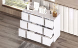 Elegant Modern Dresser with Metal Handle,Mirrored Storage Cabinet with 6 Drawers for Bedroom,Living WF319354AAK