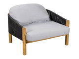 Grotta Outdoor Wood Club Chair, Dark Gray Rope with Gray Cushion N775P301130G