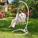 ZUN Hammock Chair Stand, White C Stand for Egg Chair/Swing Chair, Indoor/Outdoor 91912015