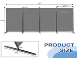 6FT 4-Fold 160g Polyester Cloth Plastic Foot Carbon Steel Frame Foldable Screen Gray 91313474