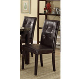 ZUN Set of 2pc Chairs Breakfast Dining Dark Brown PU / Faux Leather Tufted Upholstered Chair HSESF00F1078