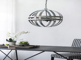 4 - Light Galvanized Chandelier, Hanging Light Fixture with Adjustable Chain for Kitchen Dining Room W2078138929
