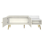 ZUN Modern Shoe Storage Bench with Hidden Storage and Upholstered Cushions for Bedside, Living Room and 12879500