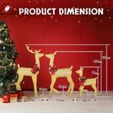 3-Piece Lighted Christmas Reindeer Family Set Outdoor Decorations, Weather Proof 2D Deer Family Set 95517130