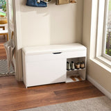 Entryway Bench with Storage,Adjustable 3-Tier Flip-Up Drawers & Hidden Cabinet,Space-Saving W2699P296514