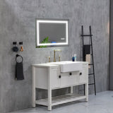 ZUN 48x24 Inch LED Bathroom Mirror with Frontlit and Backlit, Wall Mounted Vanity Mirror with Smart 12765003