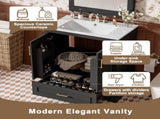 30" Bathroom Vanity with Sink, MDF and Solid Wood Frame, 1 Divider Drawer and 2 Soft-close Doors N729P321376B