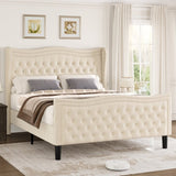 ZUN LIFT UP VELVET BEIGE FULL SIZE BED W2239P242444