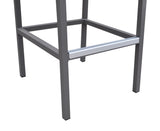 Marina Outdoor Patio Barstool in Gray Powder Coated Finish with Gray Sling Textilene and Gray Wood B2736P268521