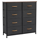 ZUN 4-Tier Wide Drawer Dresser, Storage Unit with 8 Easy Pull Fabric Drawers and Metal Frame, Wooden 87325613