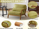 Low Arm Accent Chair - Olive Green Corduroy Upholstered Indoor Lounge Chair, Compact Single Seater 54584414