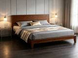 Queen Bamboo Platform Bed Frame with Headboard, 12 Slats, No Box Spring Needed, BrownOnly bed 20447954