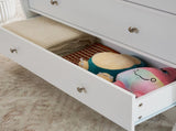 White 3-Tier Drawer Baby Cot with Safety Guard 90.5x58x92cm Wooden Baby Bed & Storage Combo 88025463