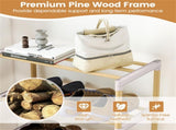 4-Tier Solid Pine Wood Shoe Rack Stackable Design 33LBS Per Shelf Ventilated Slatted Shelves 87836626