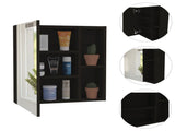 Whirlwind 1-Shelf Rectangle Medicine Cabinet with Mirror Black Wengue B06280245