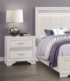 Glamorous Bedroom Furniture 1pc Nightstand of Drawers with Hidden Felt-Lined Jewelry Drawer White B01162539