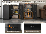 34.6"H Metal Locker Storage Cabinet with Lock, Small Lockable Employees Locker with Adjustable Shelf 01860078