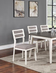 ZUN Beautiful Unique Set of 2 Side Chairs White And Grey Kitchen Dining Room Furniture Ladder back B01181971