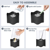 Wave-shaped Tabletop Bio Ethanol Fireplace Indoor Outdoor,Portable Table Top Fire Pit Fuel 70477259