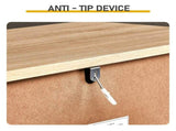 Handle-Free 4-Drawer Storage Color-Block Drawer Dresser 23.62*14.96*30.71in Wood-Tone 31259767