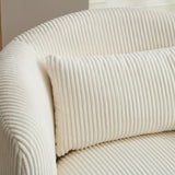 34.25 "Wide Upholstered Corduroy Metal Base 360&deg Swivel Barrel Soft Chair with Pillow, for Club, 21007779