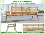 Wooden bench withFol dable Middle Table - Natural 13693200
