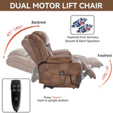 Dual Motor Infinite Position Up to 350 LBS Leatherair Power Lift Recliner Chair, Heavy Duty Motion W3224P290208