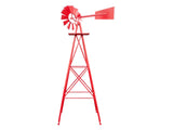 8FT Weather Resistant Yard Garden Windmill Red 78296922