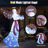 5ft Pre-Lit Christmas Angel Decor - 120 Cold White LEDs, IP44 Waterproof, MetalMesh Fabric 09613189