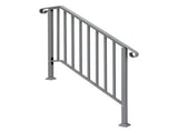 Silver Outdoor 3-Step Iron Handrail 22095406