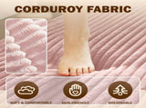 Modern Floor Sofa with 2 Pillows,Convertible Plush Corduroy Foam-Filled Sleeper Sofa Bed,15" Full 25383023