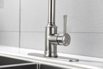 ZUN Single Handle High Arc Pull Out Kitchen Faucet,Single Level Stainless Steel Kitchen Sink Faucets TH9013NS-8