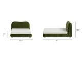 Roman Upholstered Modern Pet Bed, Small to Medium Dog or Cat Olive Green Performance Velvet B2719P448984