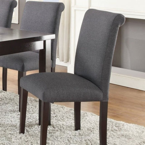 ZUN Transitional Blue Grey Polyfiber Chairs Dining Seating Set of 2 Dining chairs Plywood Birch Dining HSESF00F1543