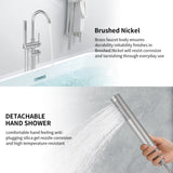 Floor Mount Bathtub Faucet Freestanding Tub Filler Brushed Nickel Standing High Flow Shower Faucets 40466420