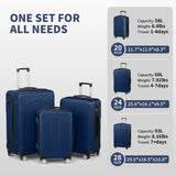 Luggage Set of 3, ABSPC Hardside Suitcase Sets with TSA Lock 4 Spinner Wheels, Lightweight Trolley 82036213
